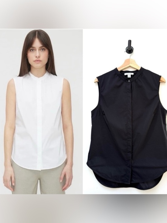 Kit and Ace Tops - BNWOT Kit and Ace Marbella Sleeveless Poplin Shirt in Black M